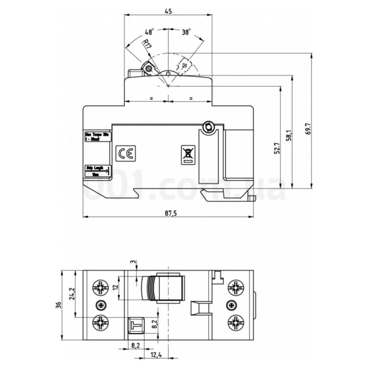 Дифференциальное реле (УЗО) EFI-P2 2p 25А/0,3А тип AC (10kA), ETI 98_98.jpg - фото 2