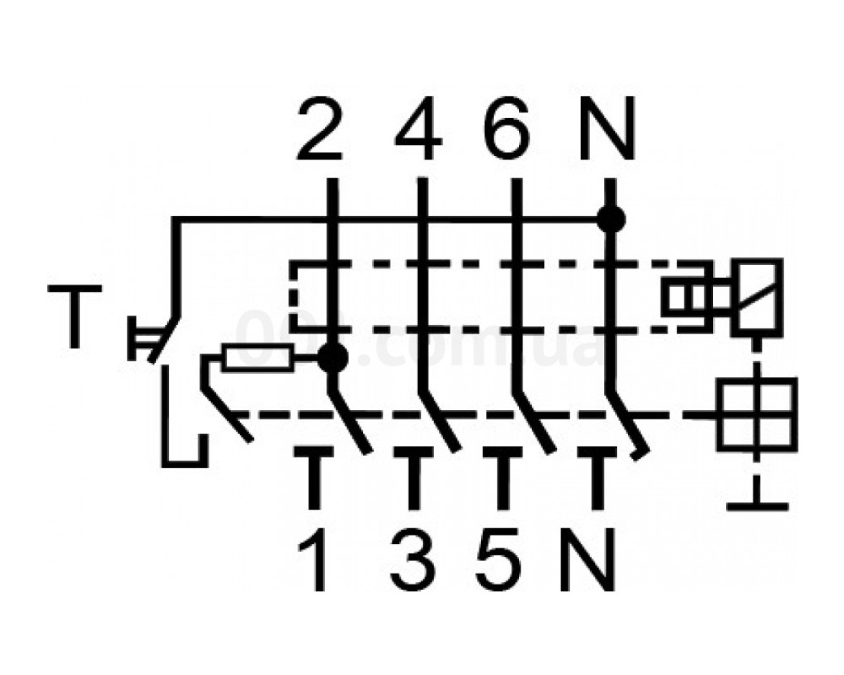 Диференційне реле (ПЗВ) EFI6-P4 4p 40А/0,03А тип AC (6kA), ETI 98_78.jpg - фото 3