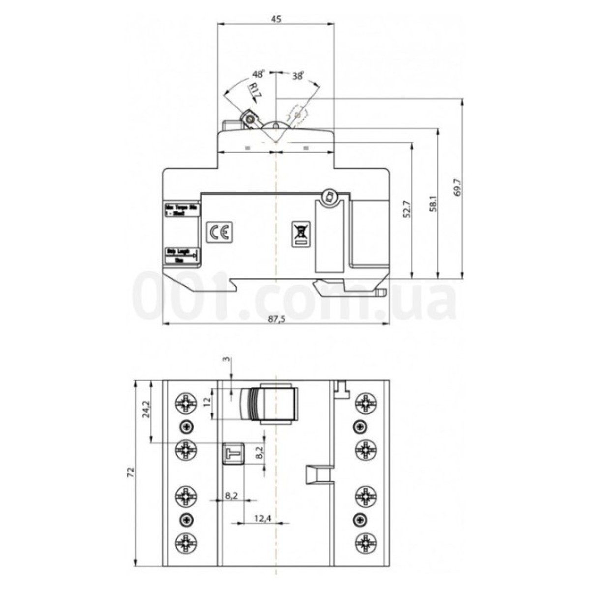 Дифференциальное реле (УЗО) EFI-P4 4p 40А/0,3А тип AC (10kA), ETI 98_98.jpg - фото 2