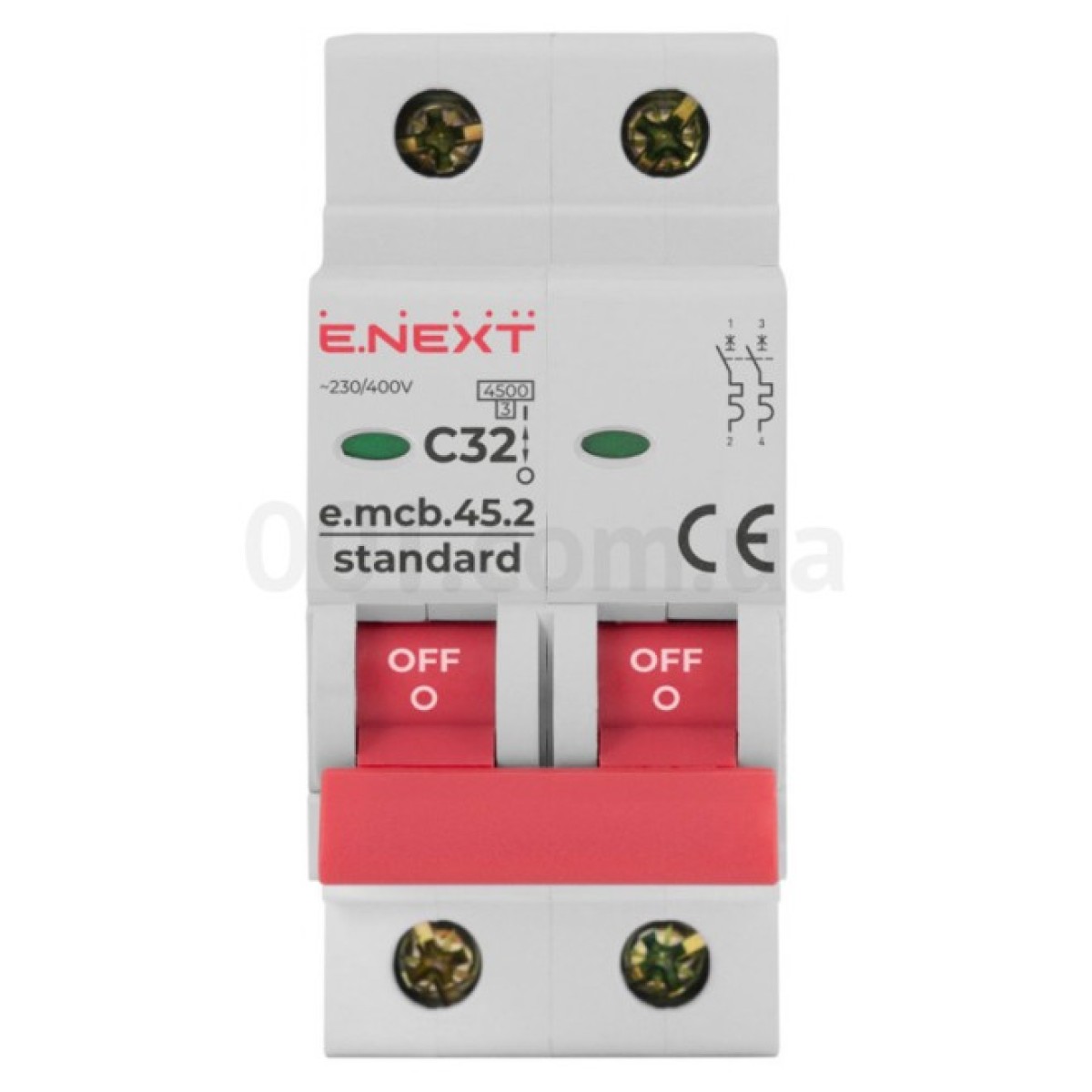 Автоматический выключатель e.mcb.stand.45.2.C32, 2P 32 А характеристика C, E.NEXT 98_98.jpg - фото 2