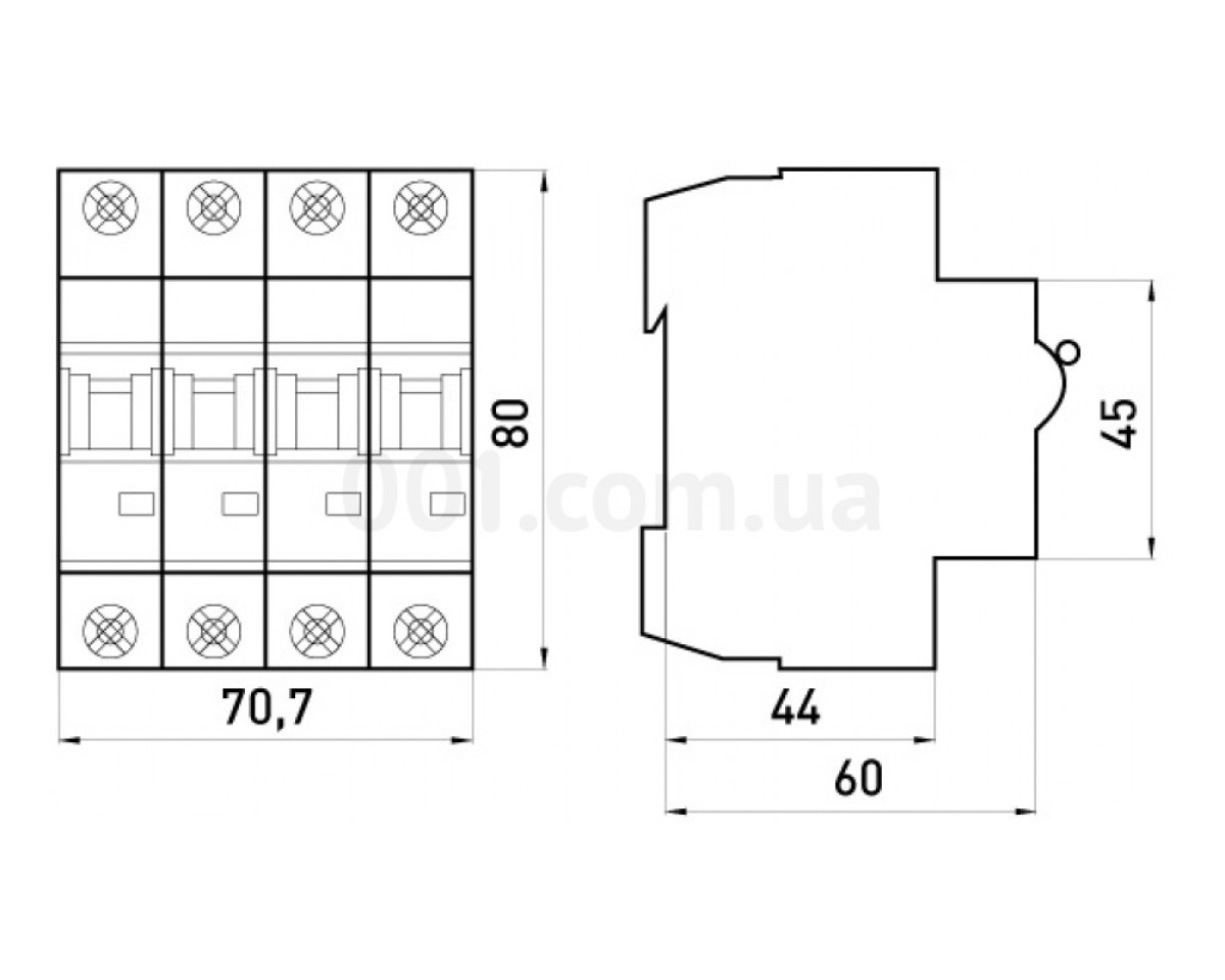 Автоматический выключатель e.industrial.mcb.100.4.C25, 4P 25 А характеристика C, E.NEXT 98_78.jpg - фото 2