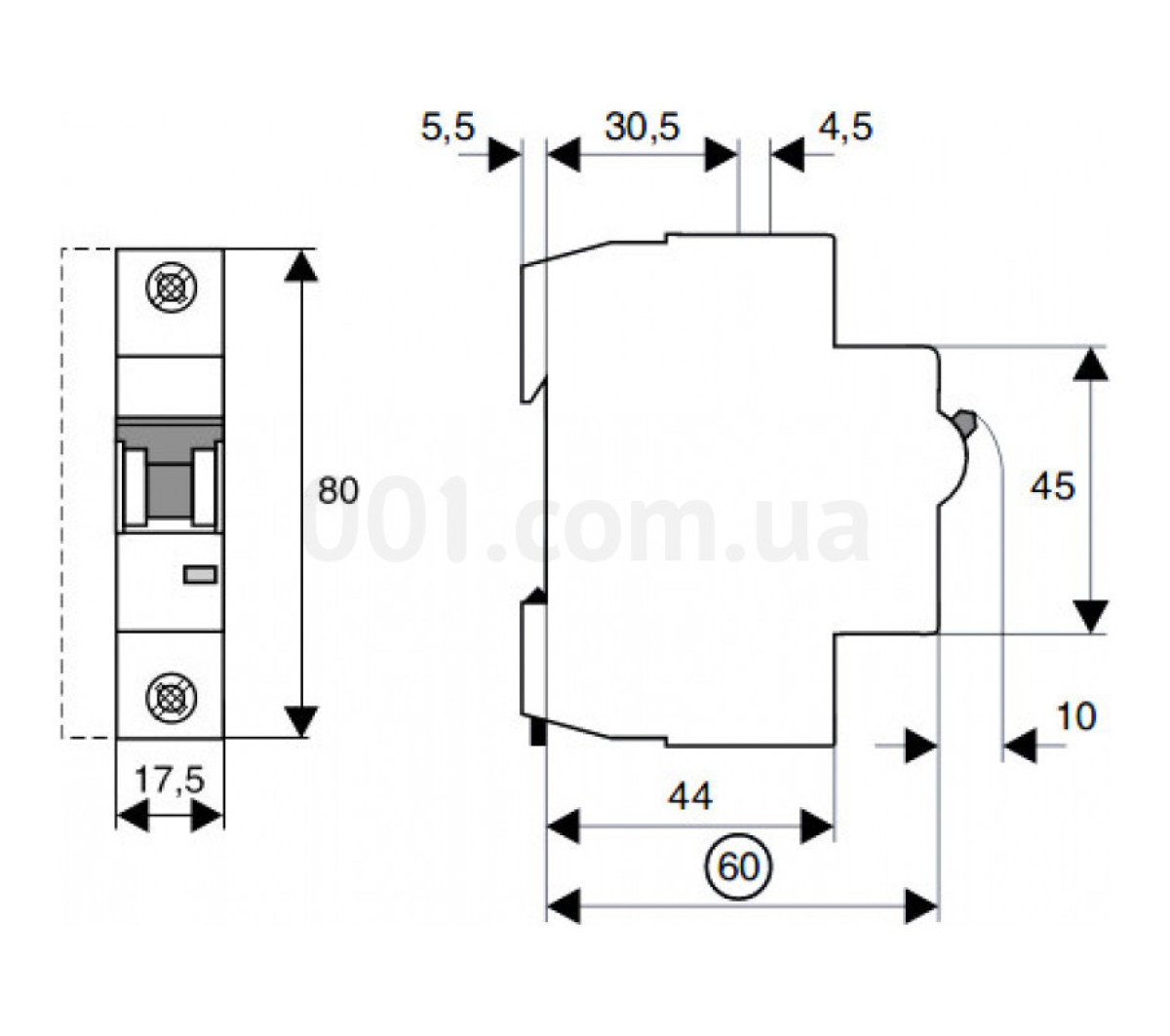 Автоматический выключатель HL-B10/1 1P 10 А х-ка B, Eaton (Moeller) 98_87.jpg - фото 2