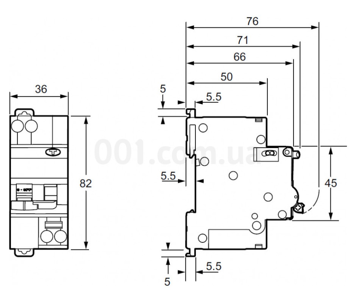 Дифференциальный автоматический выключатель RESI9 6кА 1P+N 6A хар-ка C 30мА тип АC, Schneider Electric 98_83.jpg - фото 2