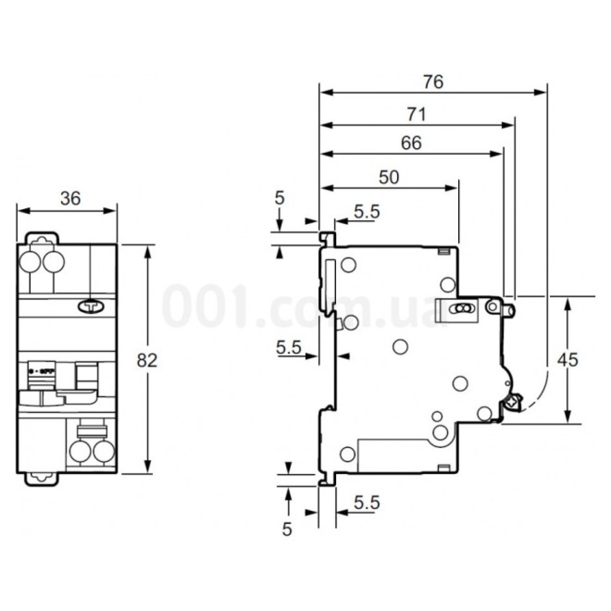Диференційний автоматичний вимикач RESI9 6кА 1P+N 10A хар-ка C 10мА тип А, Schneider Electric 98_98.jpg - фото 2