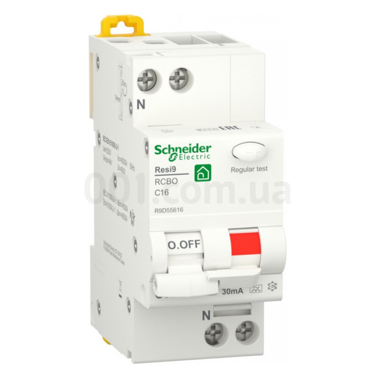 Диференційний автоматичний вимикач RESI9 6кА 1P+N 16A хар-ка C 30мА тип А, Schneider Electric 98_98.jpg - фото 1