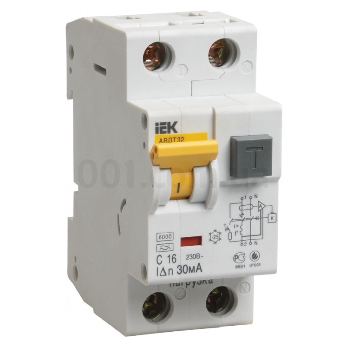 Автоматичний вимикач диф. струму АВДТ32 2P 16 А 30 мА хар-ка C тип A, IEK 98_98.jpg - фото 1