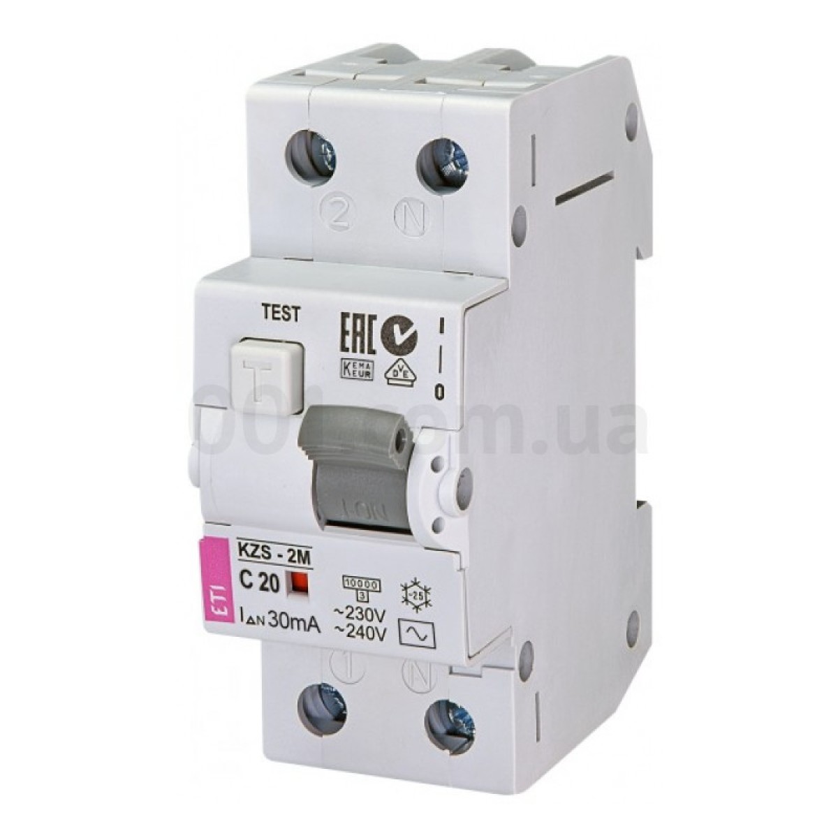 Диференційний автоматичний вимикач KZS-2M C 20/0,03 тип AC (10kA), ETI 98_98.jpg - фото 1