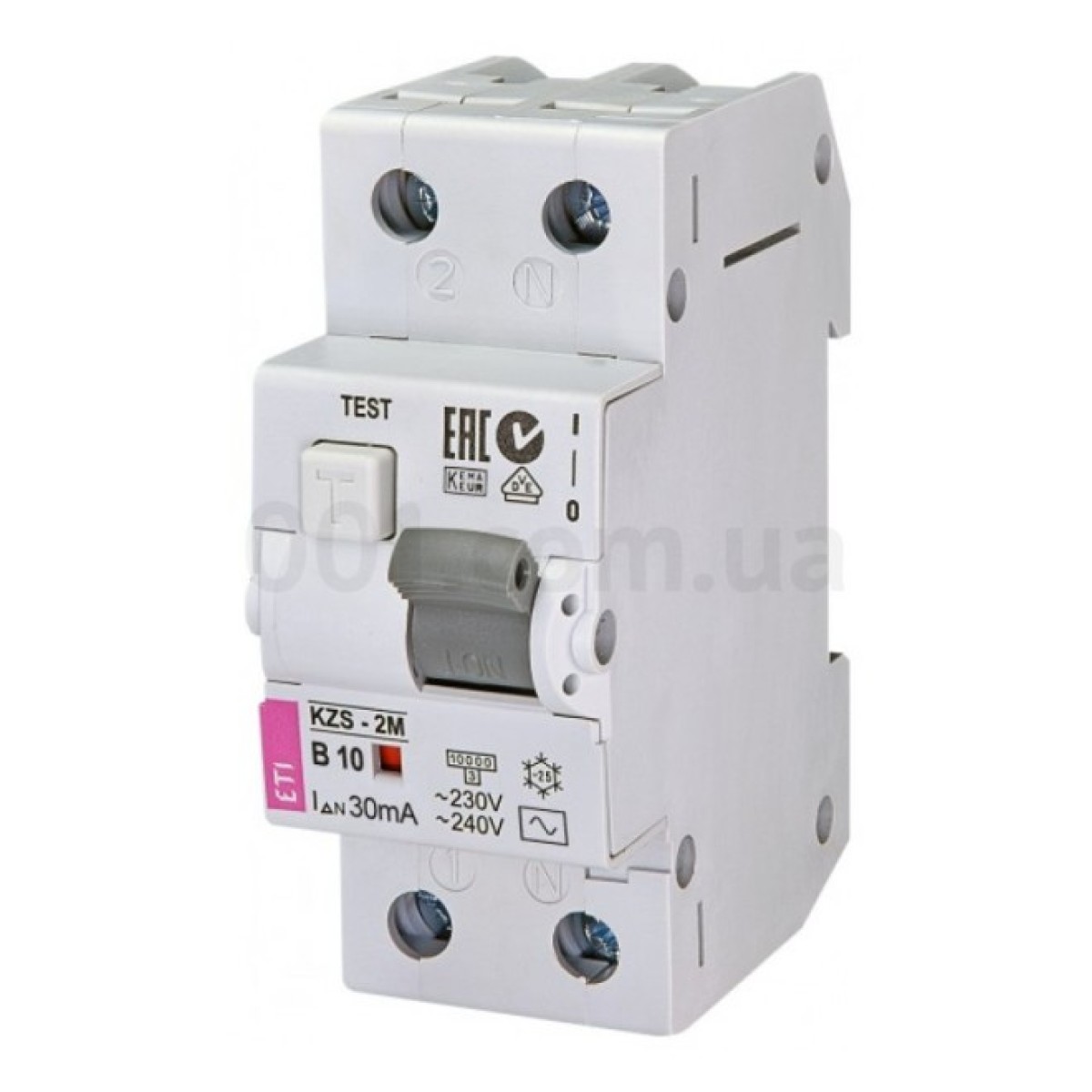 Диференційний автоматичний вимикач KZS-2M B 10/0,03 тип AC (10kA), ETI 98_98.jpg - фото 1
