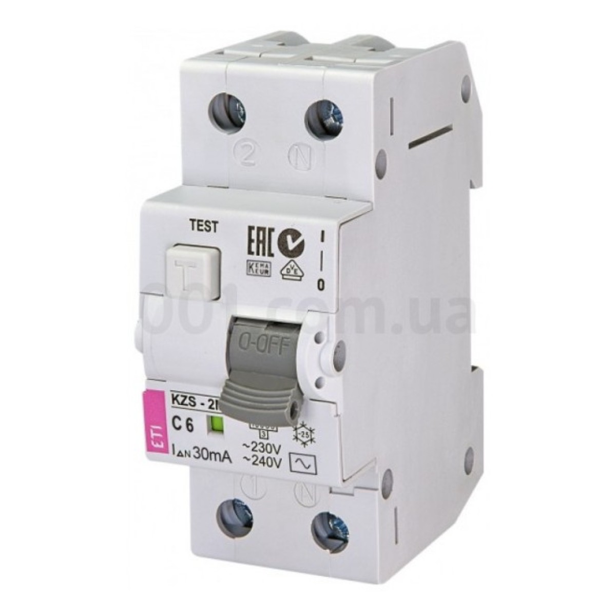 Диференційний автоматичний вимикач KZS-2M C 6/0,03 тип AC (10kA), ETI 98_98.jpg - фото 1