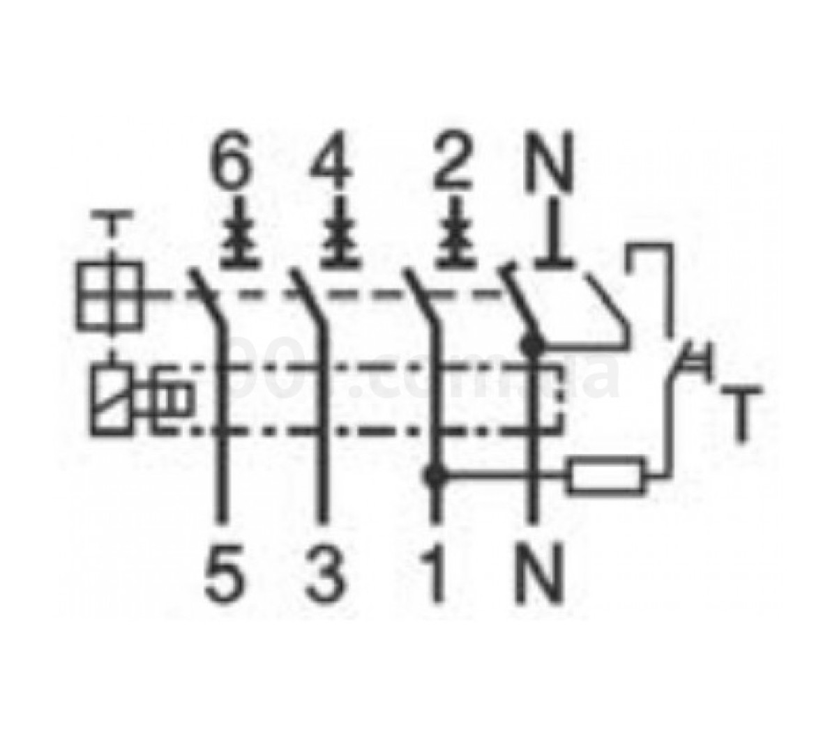 Дифференциальный автоматический выключатель KZS-4M 3p+N C 6/0,03 тип AC (6kA), ETI 98_86.jpg - фото 3