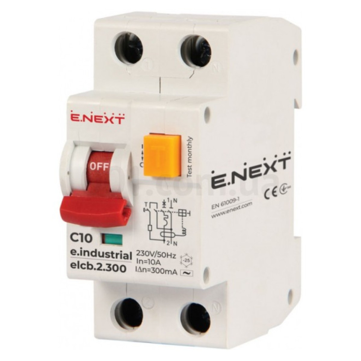 Автоматический выключатель дифференциального тока (дифавтомат) e.industrial.elcb.2.C10.300, 2P 10 А 300 мА хар-ка C, E.NEXT 256_256.jpg