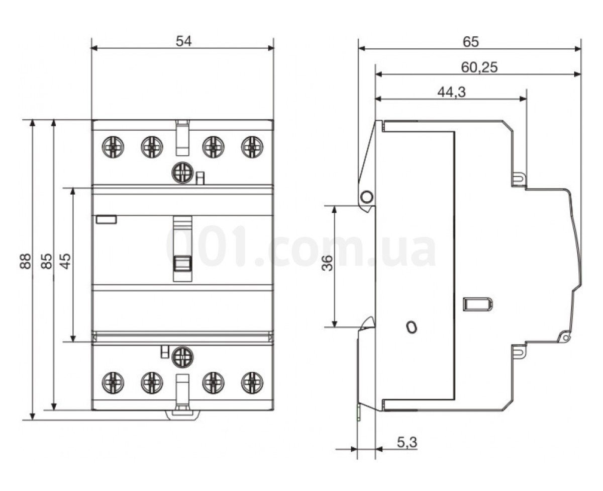 Контактор модульный бесшумный ESC463S 63А 230В AC 4НО, Hager 98_80.jpg - фото 2