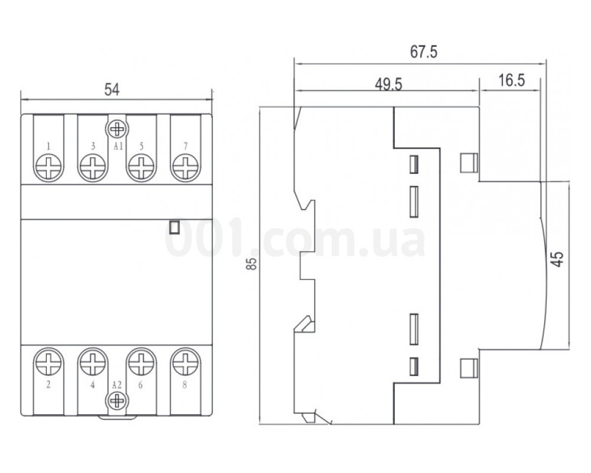 Контактор модульный Ex9CH40 22 40А 230V 2НО+2НЗ, NOARK 98_78.jpg - фото 2