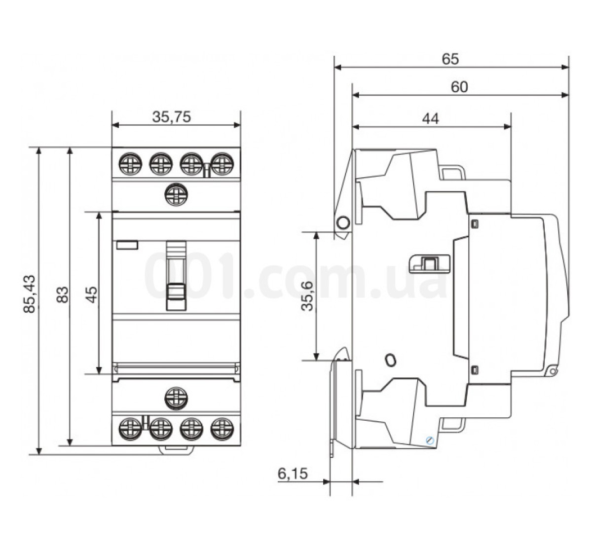 Контактор модульный ESC427 25А 230В AC 2НО+2НЗ, Hager 98_91.jpg - фото 2