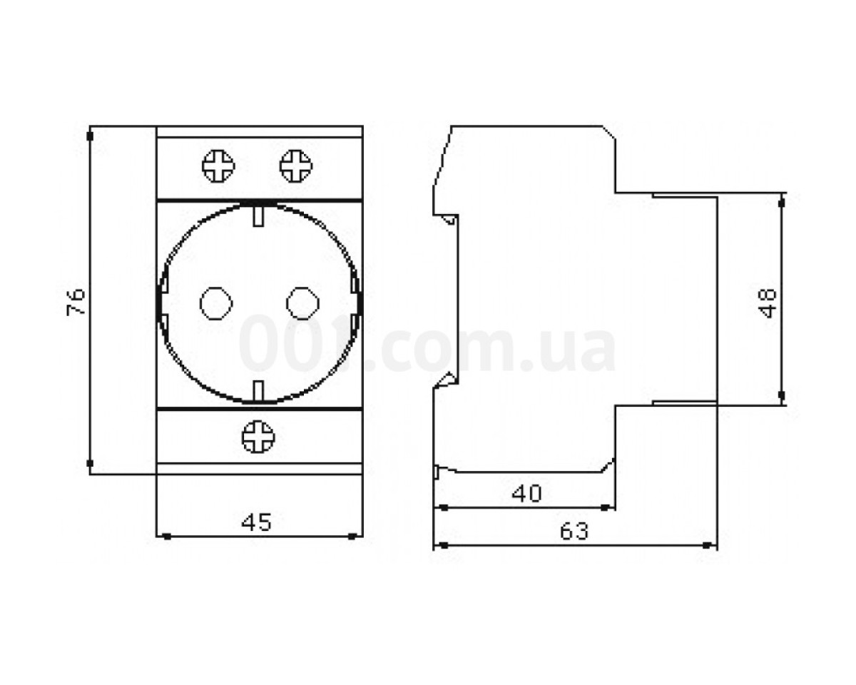 Розетка із заземленням на DIN-рейку ECO SC 2PE, АСКО-УКРЕМ 98_78.jpg - фото 2