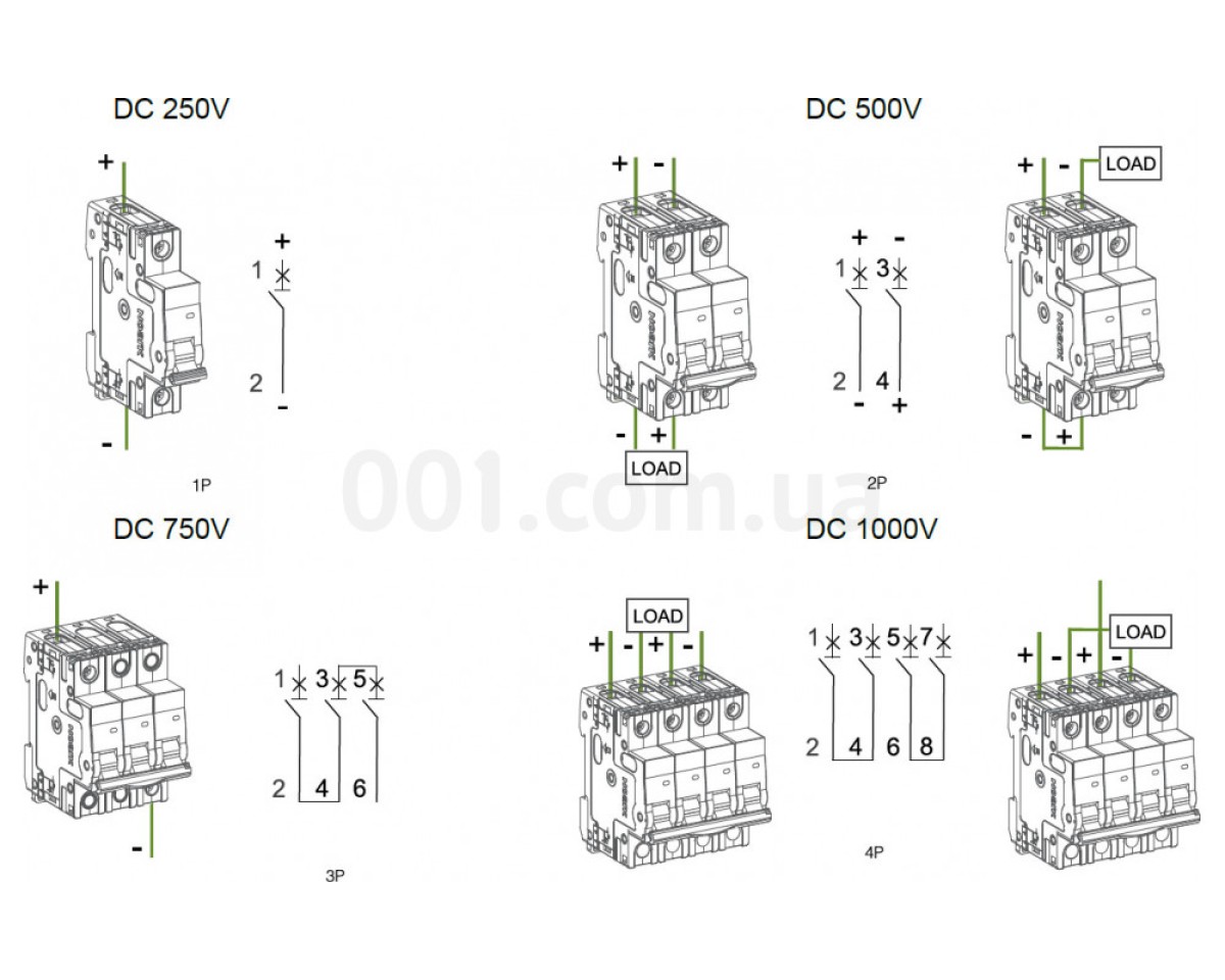 Модульный автоматический выключатель Ex9BP-JX(+) 10kA хар-ка C 20A 250V DC 1P, NOARK 98_78.jpg - фото 2