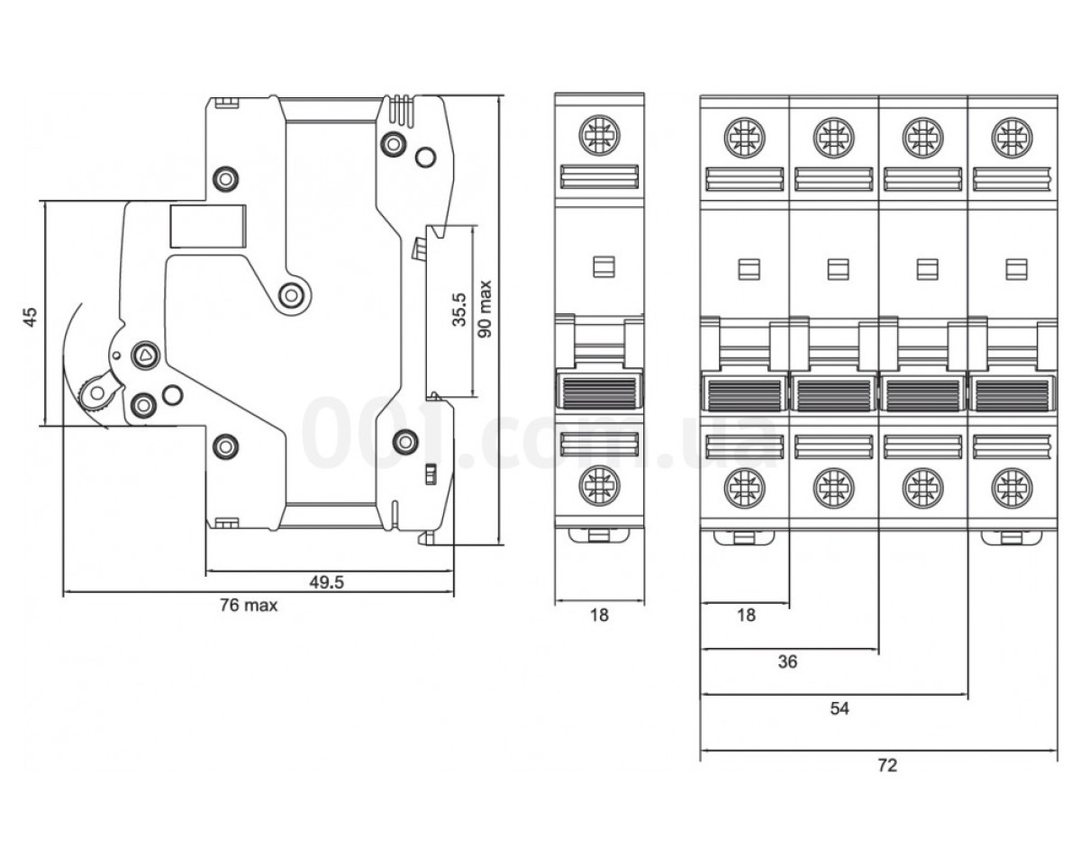 Модульный автоматический выключатель UProfi 3р 125А D 6kА, АСКО-УКРЕМ 98_78.jpg - фото 3