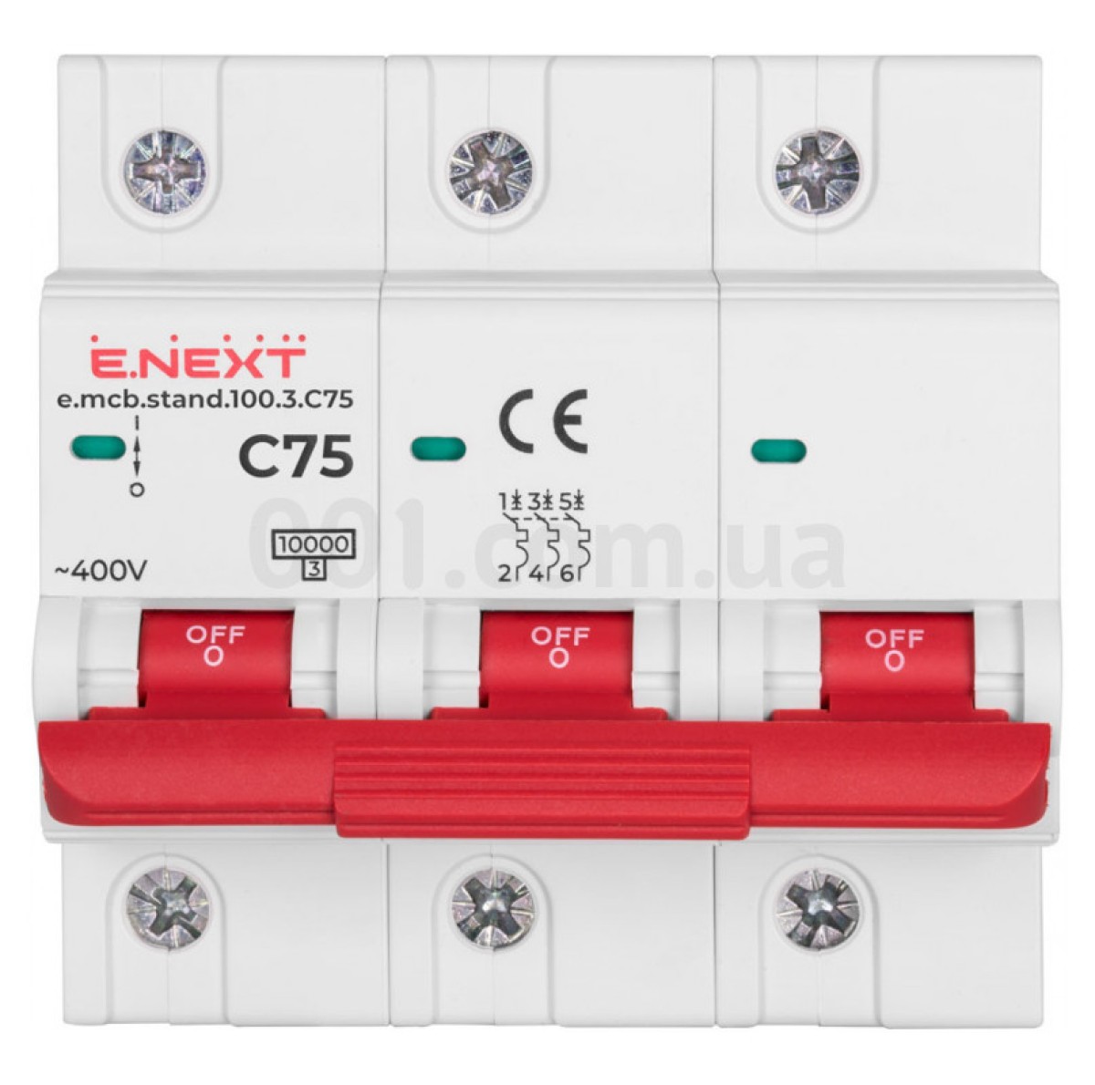 Модульний автоматичний вимикач e.mcb.stand.100.3.C75 3р 75А C 10кА, E.NEXT 98_97.jpg - фото 2