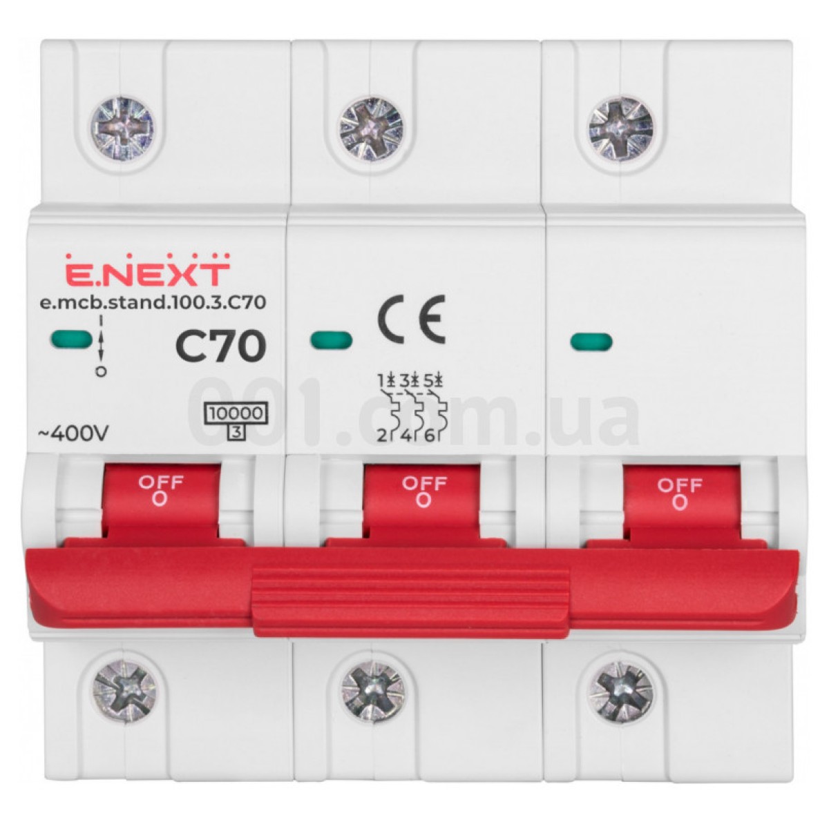Модульний автоматичний вимикач e.mcb.stand.100.3.C70 3р 70А C 10кА, E.NEXT 98_97.jpg - фото 2