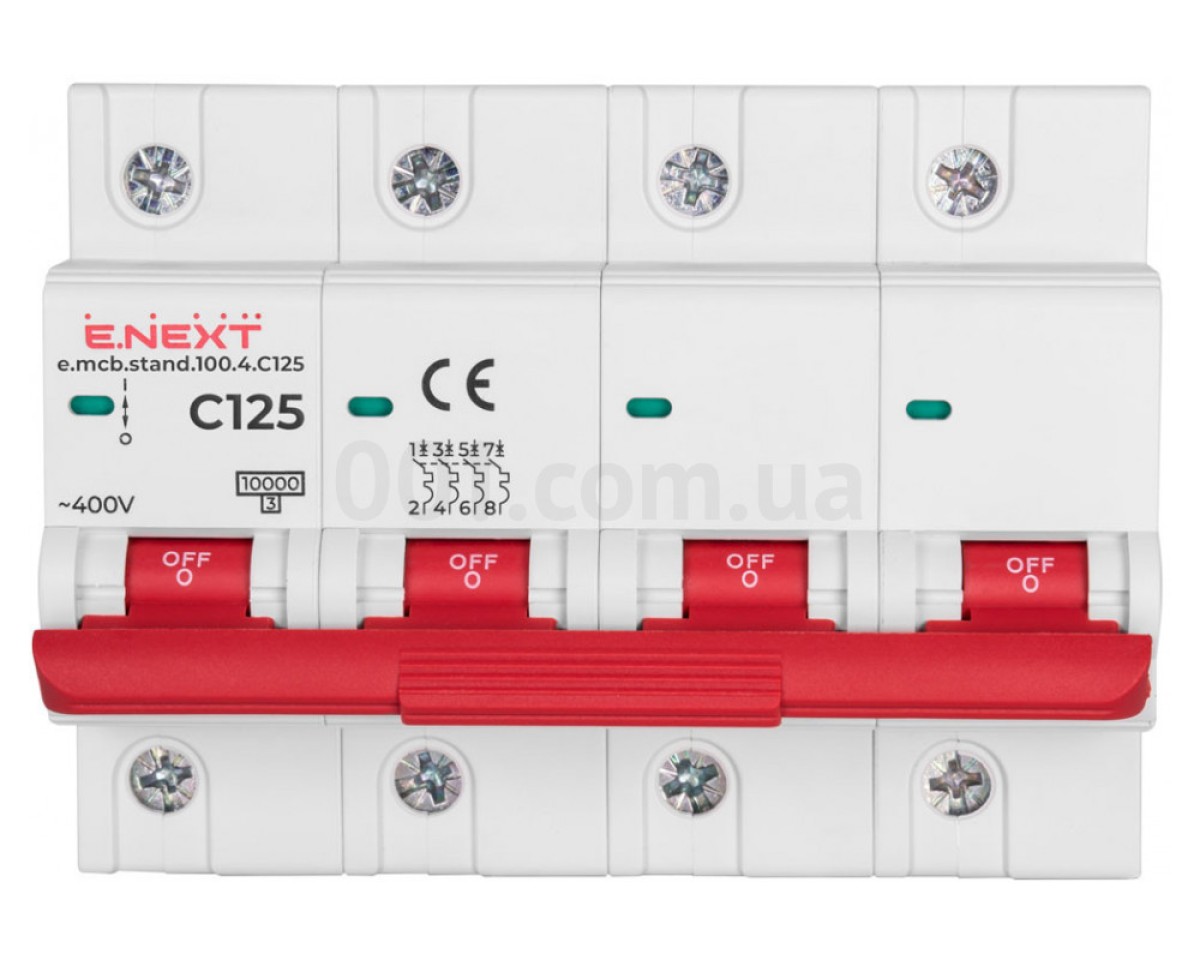 Модульний автоматичний вимикач e.mcb.stand.100.4.C125 4р 125А C 10кА, E.NEXT 98_78.jpg - фото 6