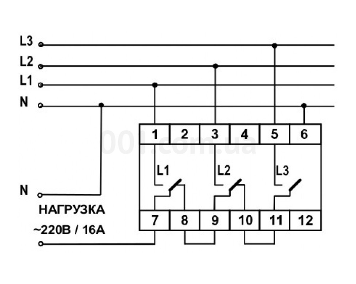 Перемикач фаз ПЭФ-301 універсальний трифазний, Новатек 98_78.jpg - фото 2