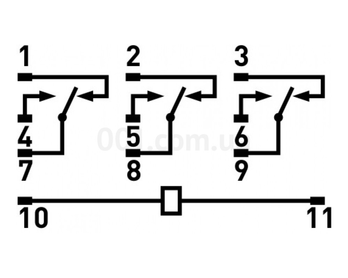 Реле проміжне e.control.p532, 3 групи контактів 5А 12В AC, E.NEXT 98_78.jpg - фото 3