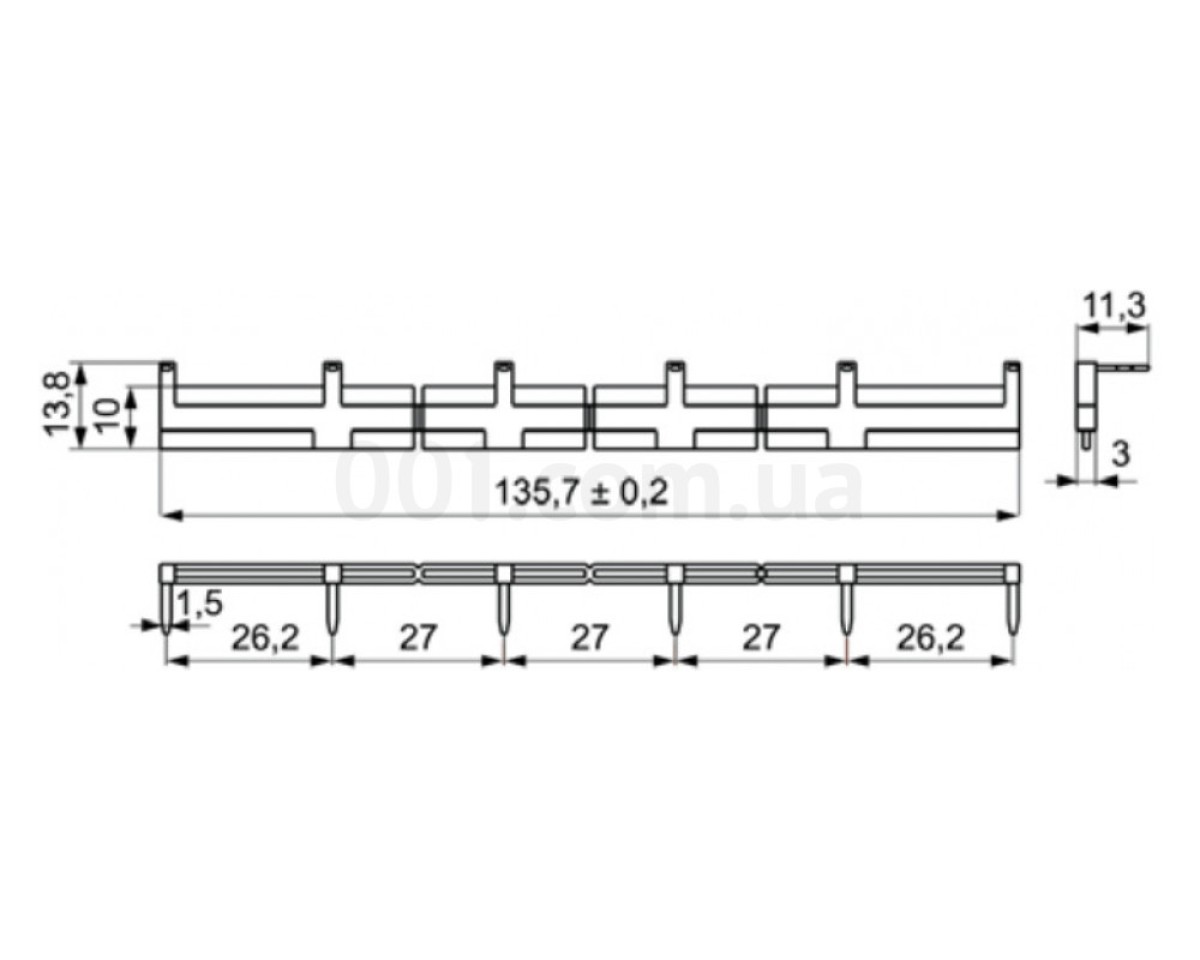 Шина соединительная ER-TERMINAL (для А1/А2, 6 входов/выходов), ETI 98_78.jpg - фото 2