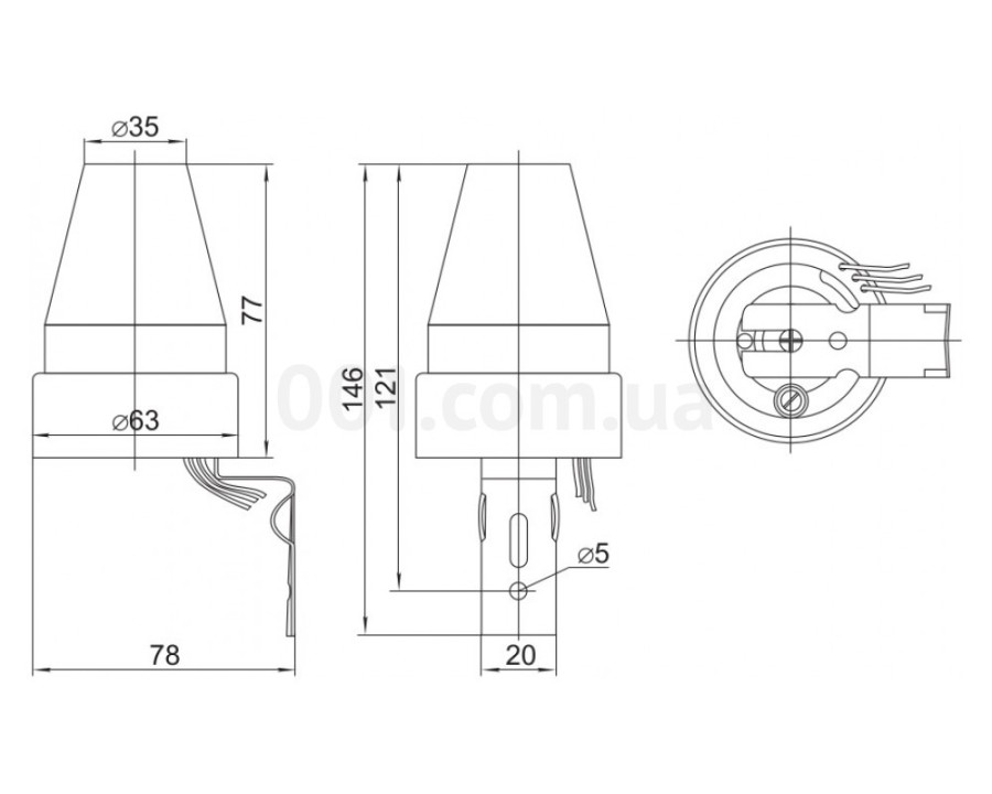 LFR20-601-2200-003 - Фотореле (сумеречное реле) ФР 601, 6 А IP44, IEK ...
