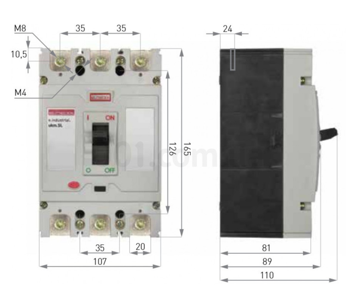 Шкафной автоматический выключатель e.industrial.ukm.250SL.200, 3P 200А 65кА, E.NEXT 98_85.jpg - фото 2