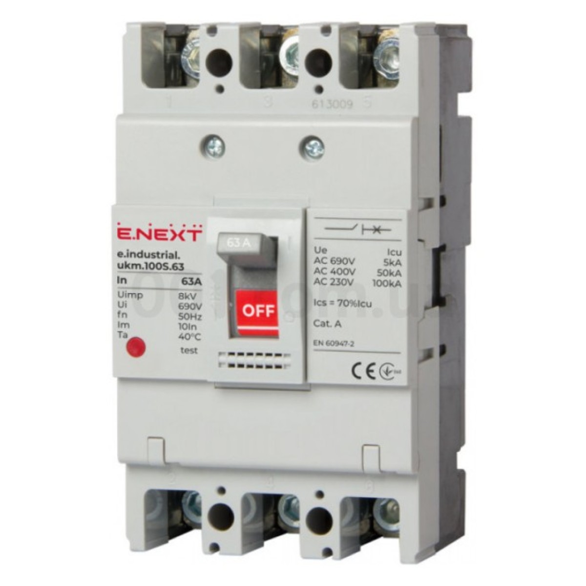Шафовий автоматичний вимикач e.industrial.ukm.100S.63, 3P 63А 30кА, E.NEXT 98_98.jpg - фото 1