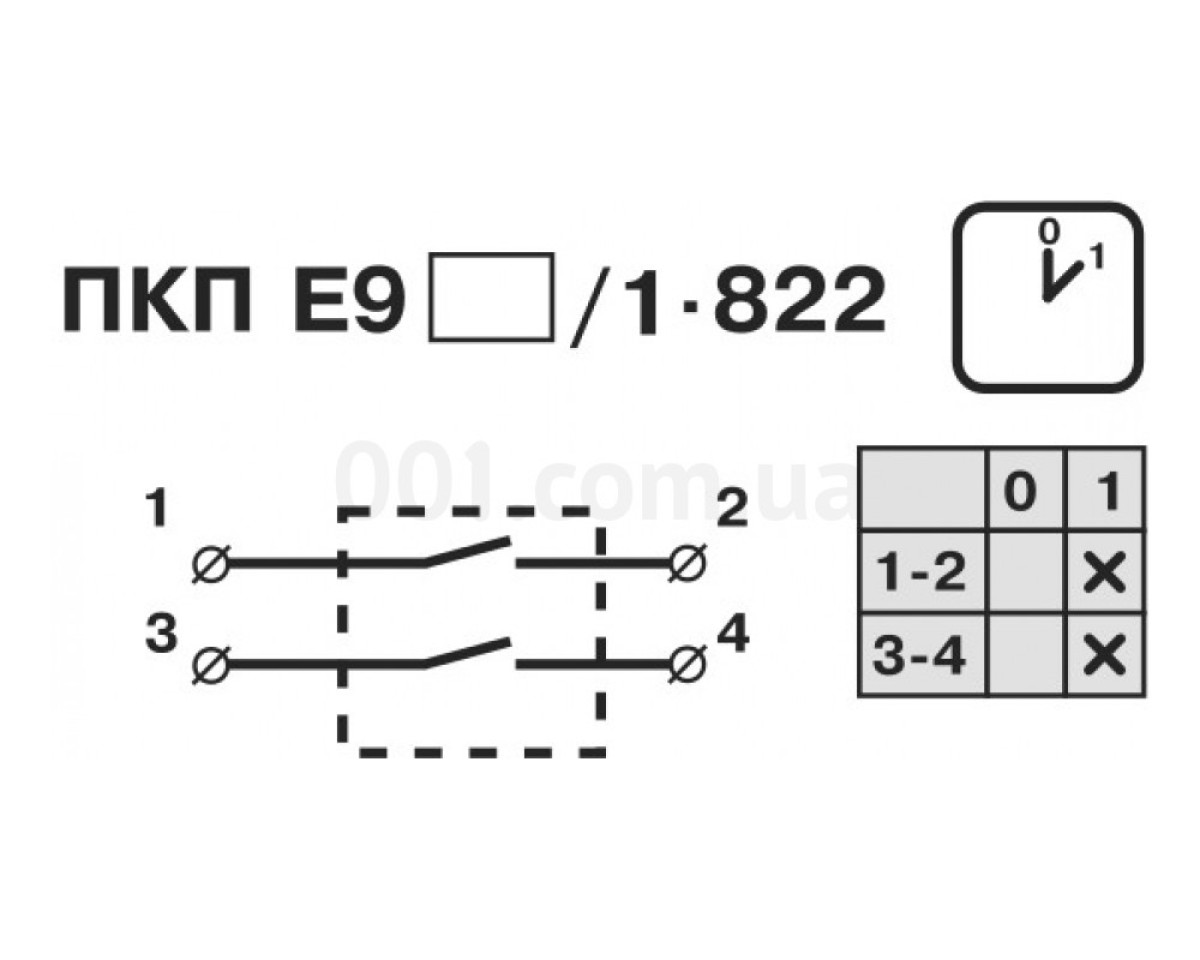 Перемикач кулачковий пакетний ПКП Е9 16А/1.822 (1-0) 2P, АСКО-УКРЕМ 98_78.jpg - фото 3