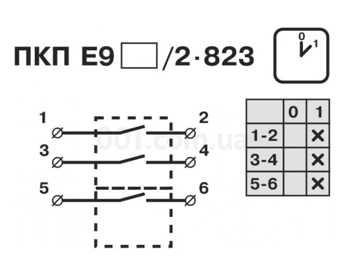 Перемикач кулачковий пакетний ПКП Е9 100А/2.823 (1-0) 3P, АСКО-УКРЕМ 98_78.jpg - фото 2