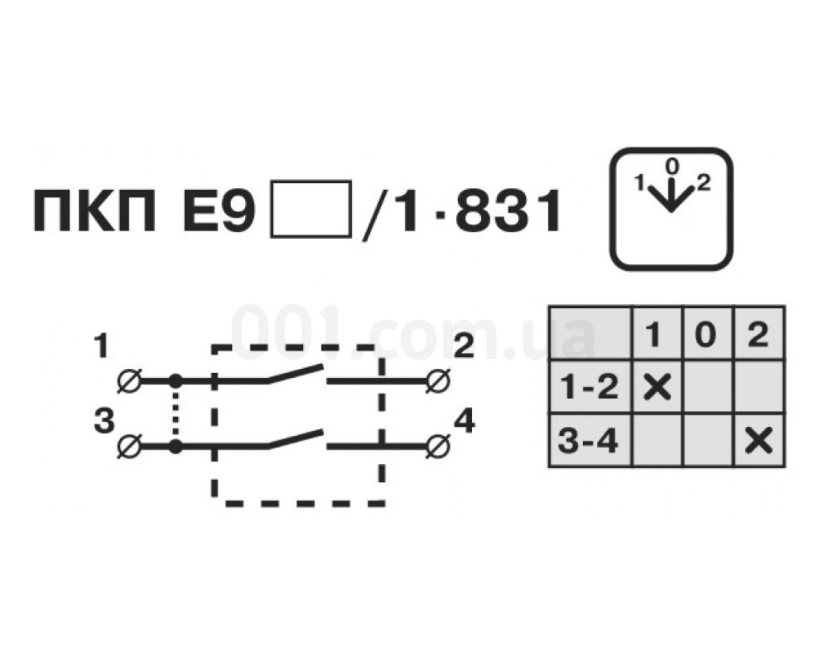 Переключатель кулачковый пакетный ПКП Е9 32А/1.831 (1-0-2) 1P, АСКО-УКРЕМ 98_78.jpg - фото 4