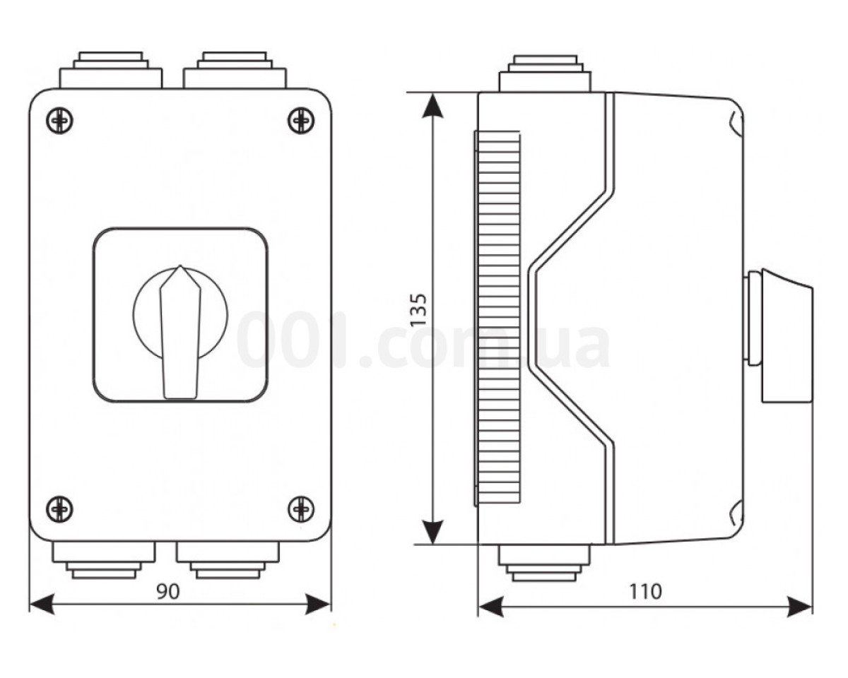 Переключатель кулачковый CS 32 10 PNG 3p «0-1» 32А в корпусе IP65, ETI (Словения) 98_78.jpg - фото 2