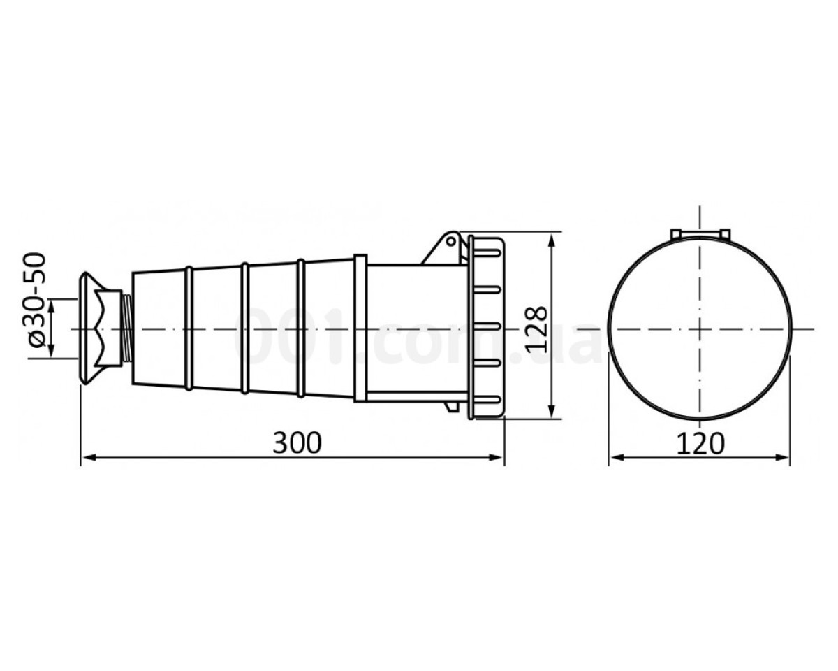 Розетка переносная ГП 125А/5 (245) 3P+N+PE 125А 415В IP67, АСКО-УКРЕМ 98_78.jpg - фото 2