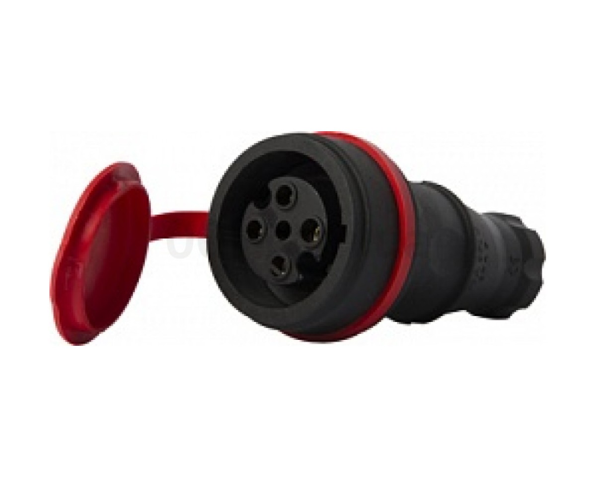 Розетка переносна з захисною кришкою каучукова e.socket.rubber.061.16 3P+PE 16А 400В IP44, E.NEXT (Mutlusan) 256_205.jpg