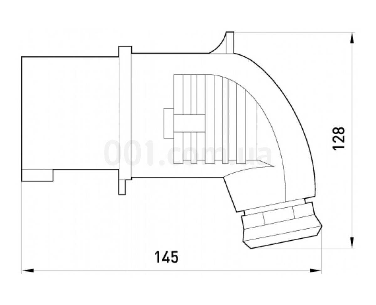 Силовая вилка переносная угловая (3642-724) 3P+N+PE 32А 400В IP44, TAREL (Польша) 98_80.jpg - фото 2