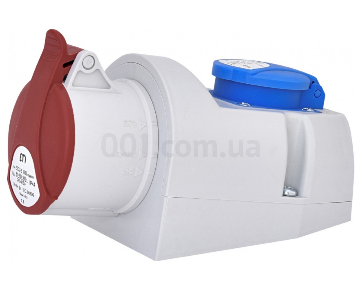 Розетка комбинированная EZCZ-S-1653 IP44 (16A, 400V/230V, 3P+N+PE / +EE 16S Schuko), ETI (Словения) 256_205.jpg