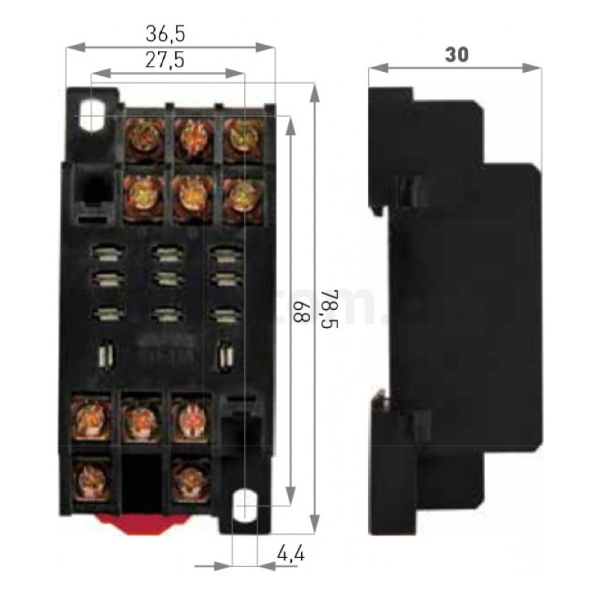 Роз'єм модульний e.control.p103s для реле проміжних e.control.p1031-p1036, E.NEXT 98_98.jpg - фото 2